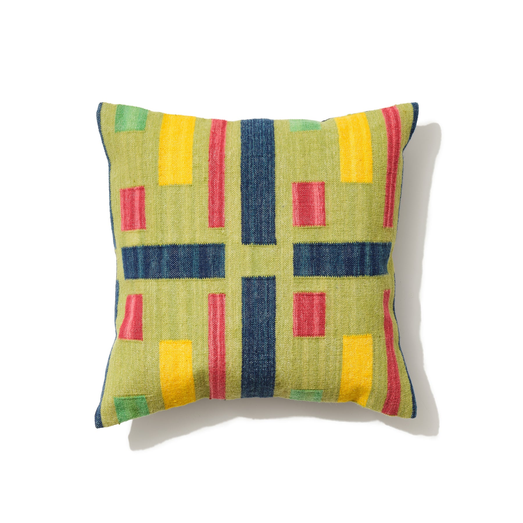 Green Grass Cushion in Woven Wool