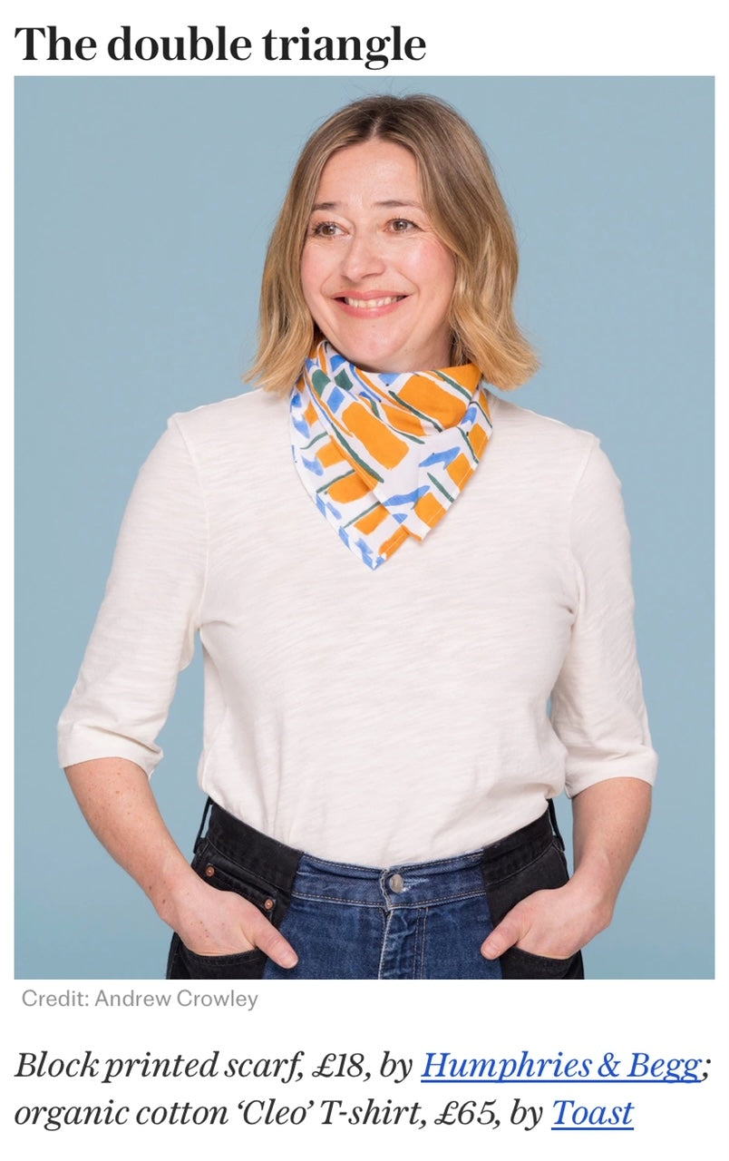 Our Neck Scarves were in The Telegraph!