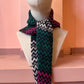 Triangle Scarf: 'Pink, Green & White Spark'