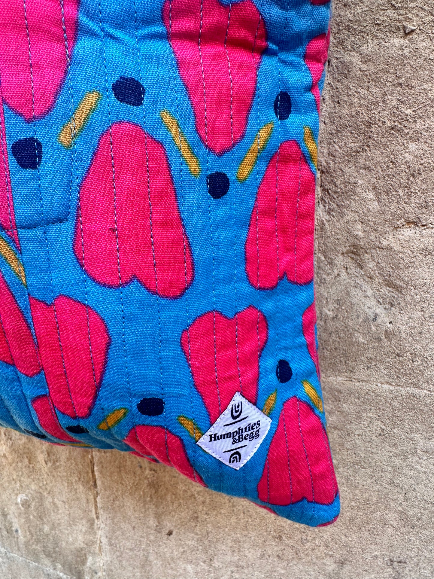 Quilted Tote Bag in 'Blue Honey Heart'