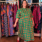 Flounce Dress in 'Green Bric a Brac'