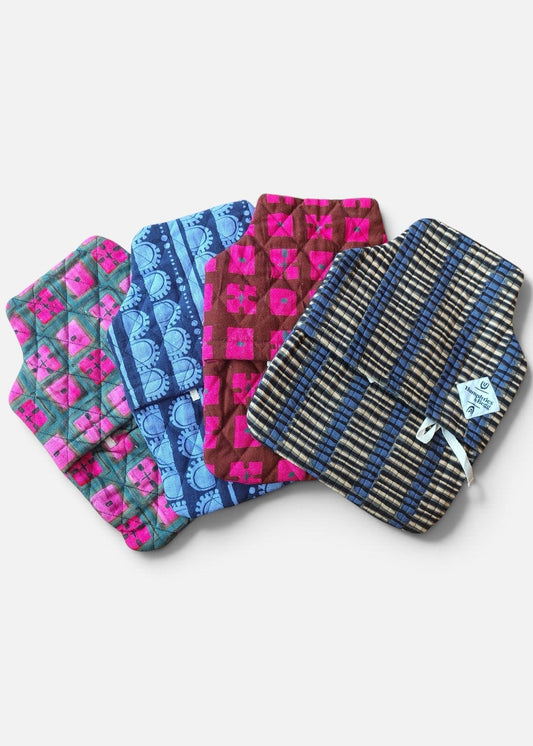 Hot Water Bottle Cover - Quilted Cotton  - 4 designs