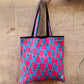 Quilted Tote Bag in 'Blue Honey Heart'