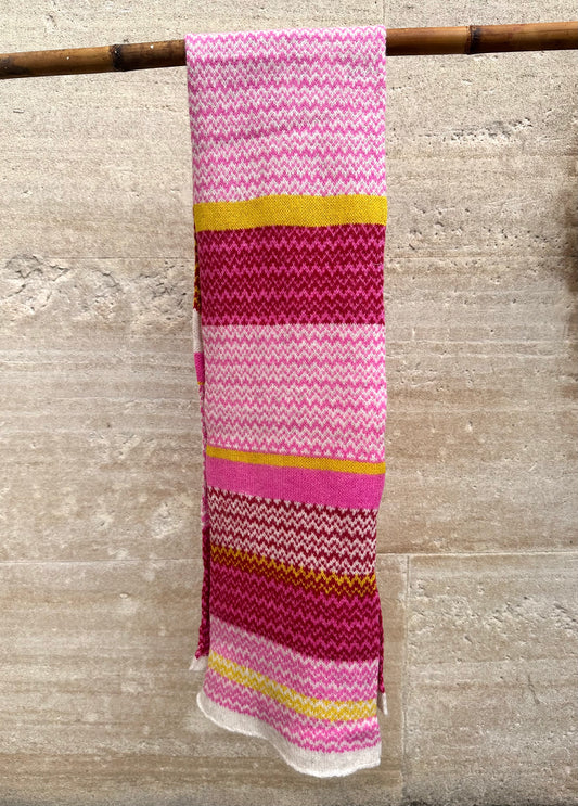 Lambswool Scarf: 'Pink & Yellow Spark'