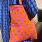 Quilted Tote Bag in 'Orange Honey Heart'