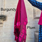 Wool Shawl in 'Burgundy Check' or 'Plum Check'