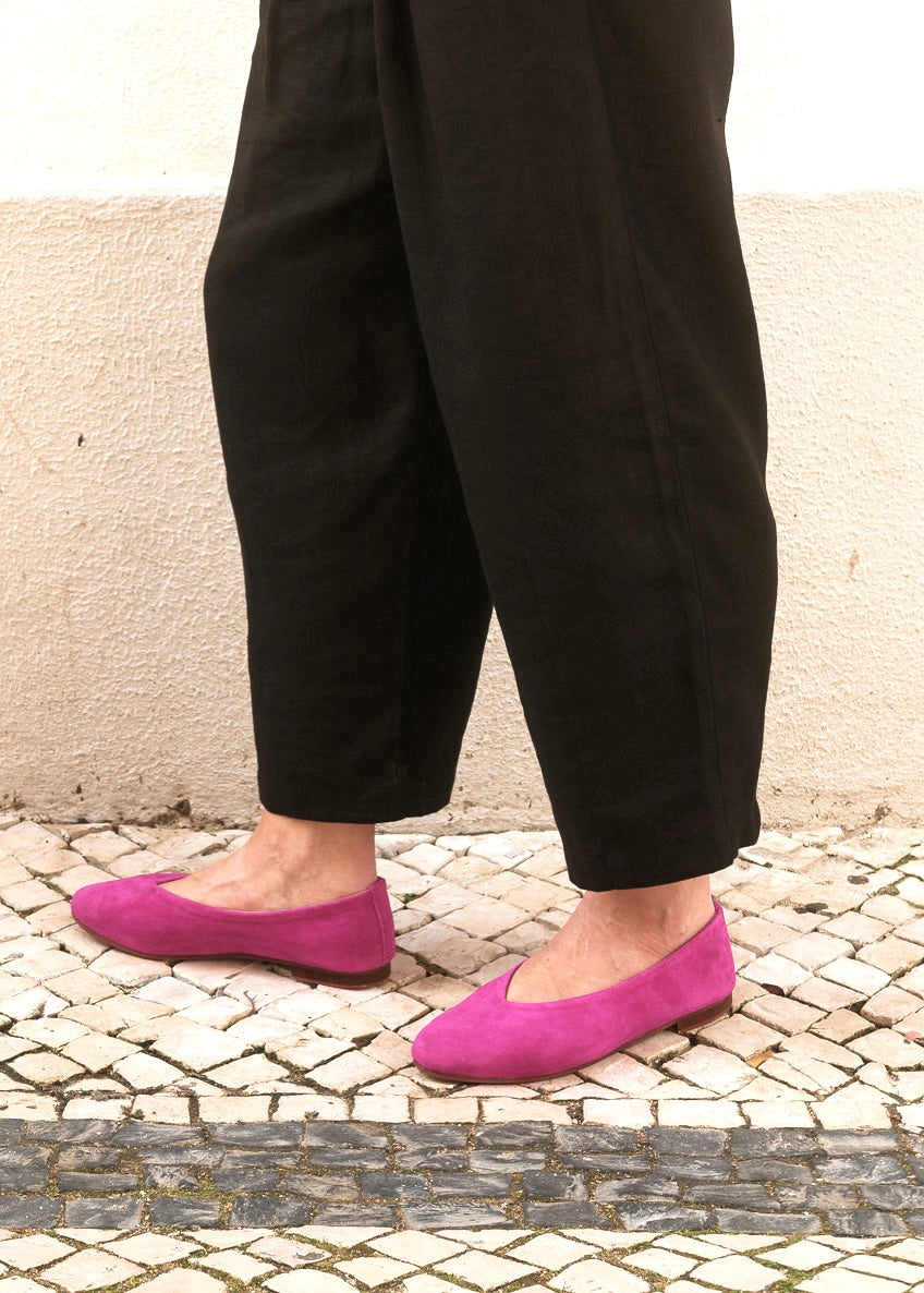 Fuchsia Suede Ballet Flat