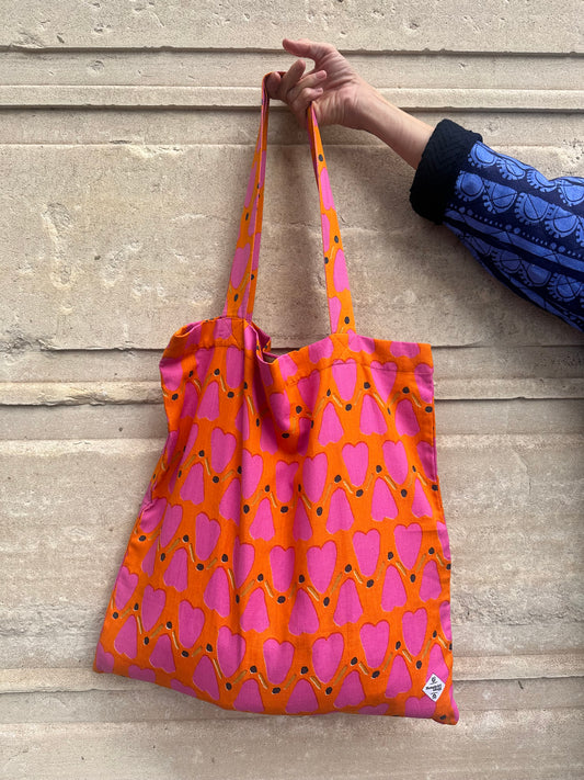 Giant Tote Bag in 'Orange Honey Heart'