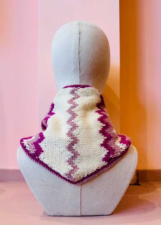 Chunky Triangle Scarf: 'Pink Spark'