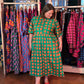 Flounce Dress in 'Green Bric a Brac'
