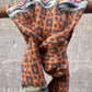 Lambswool Scarf: 'Orange Chess Set'