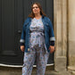 Andy Dungarees in 'Swirly Pants on Blue'