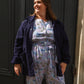 Andy Dungarees in 'Swirly Pants on Blue'