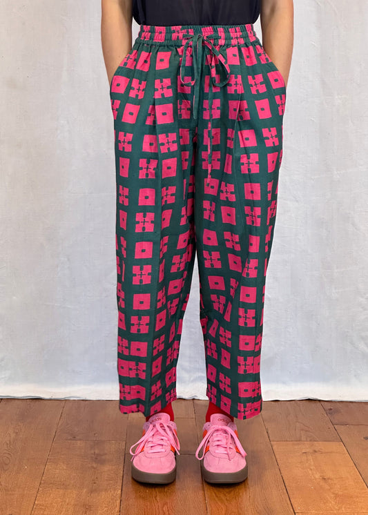 Anko Trousers in 'Pink Forest'