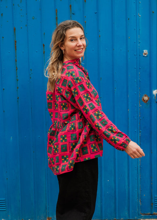 Betty Blouse in 'Splash of Orange'