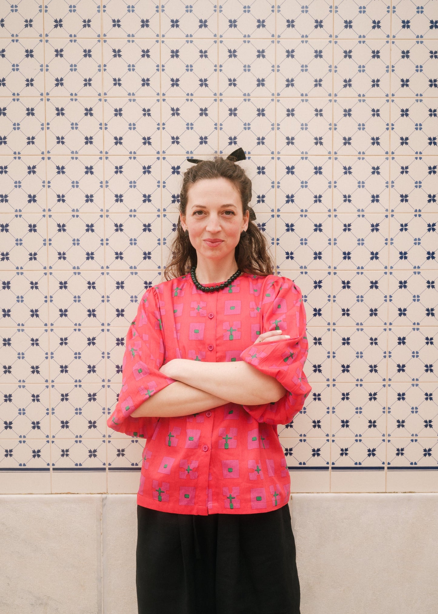 Bloom Blouse in 'Hot Pink Bric a Brac'