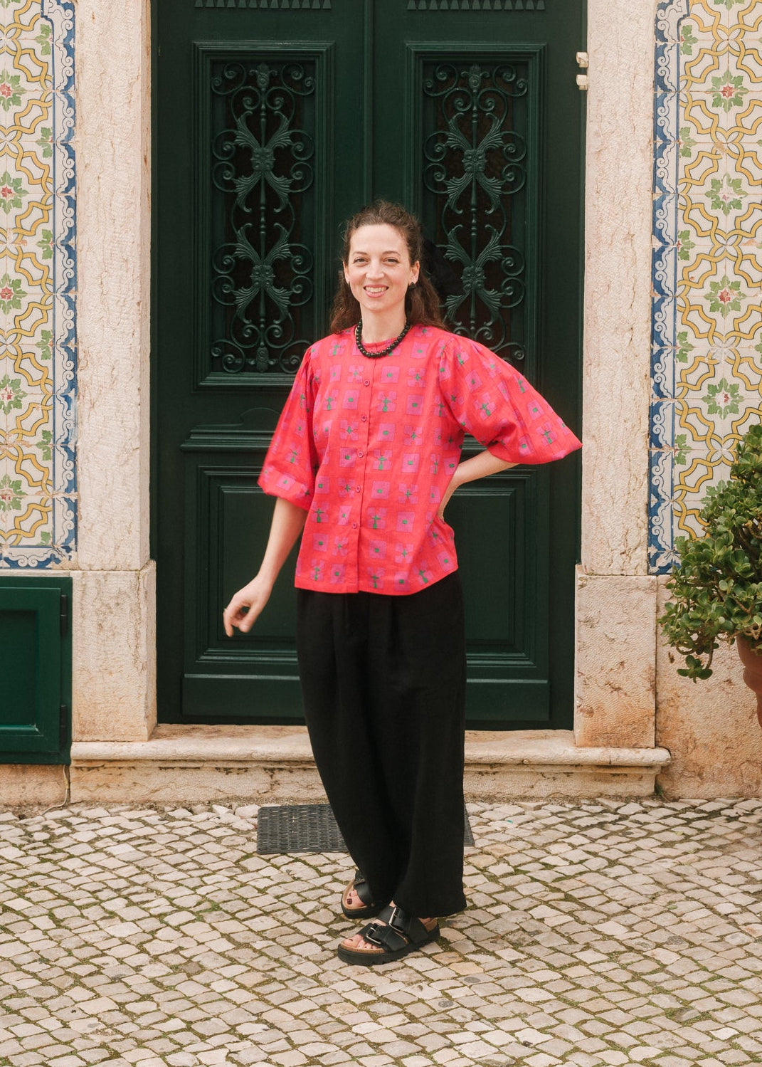 Bloom Blouse in 'Hot Pink Bric a Brac'
