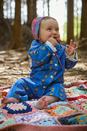 Kids Playsuit in 'Blue Skydive' 0-6yrs