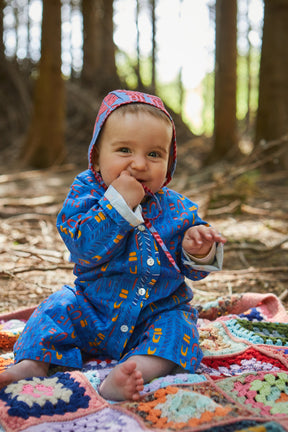 Kids Playsuit in 'Blue Skydive' 0-6yrs