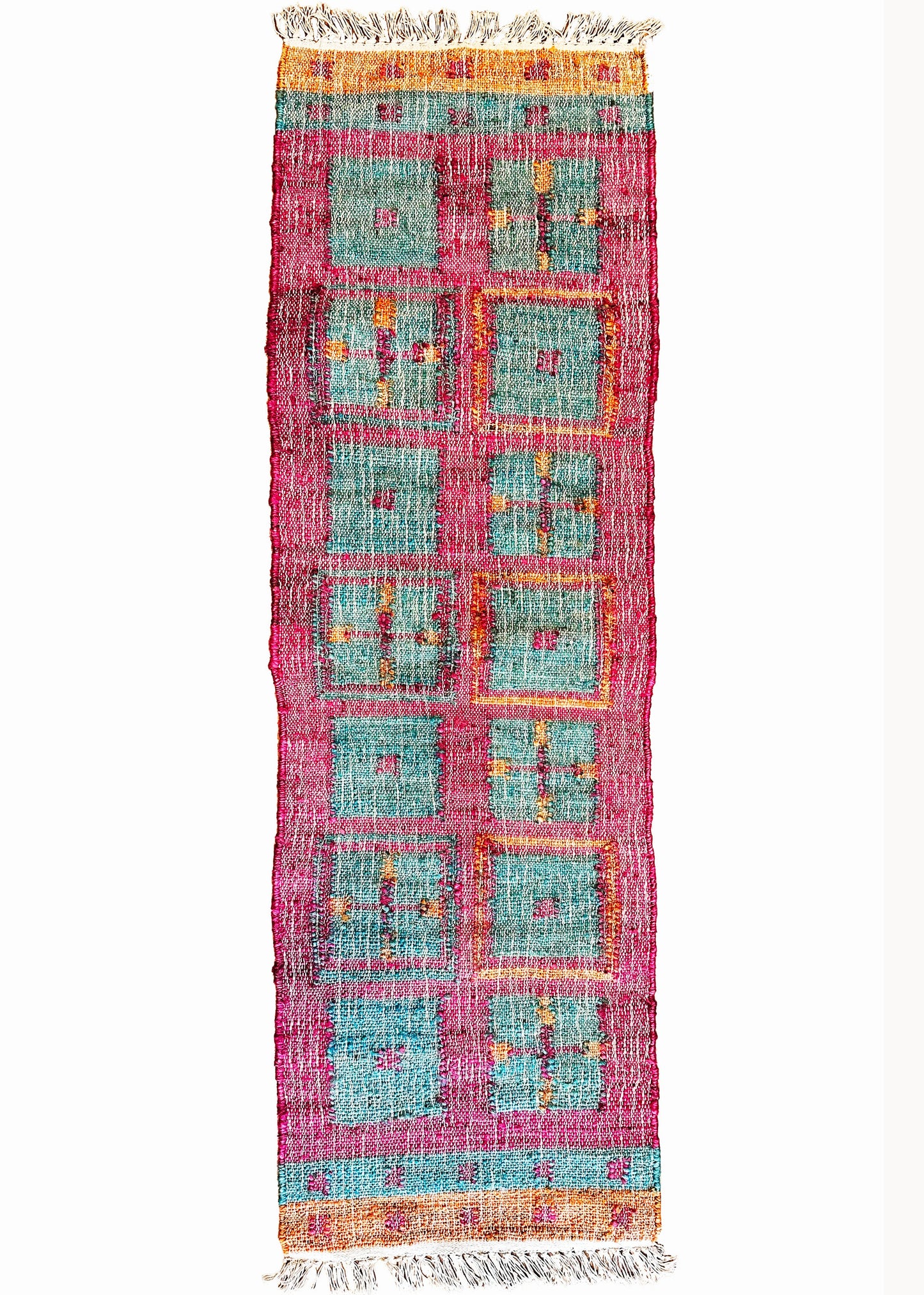 Runner Jute Rug in 'Hot Pink Bric a Brac'