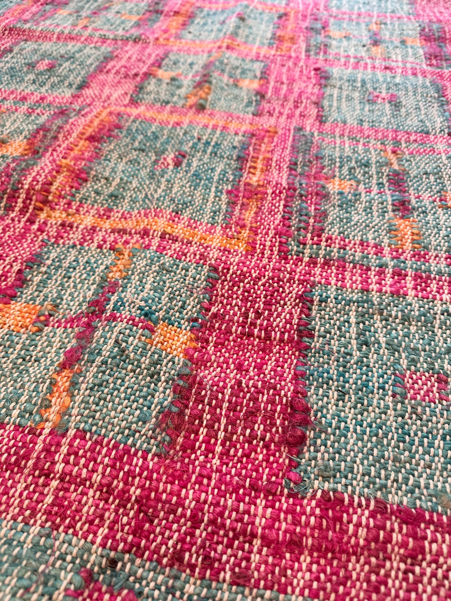 Runner Jute Rug in 'Hot Pink Bric a Brac'