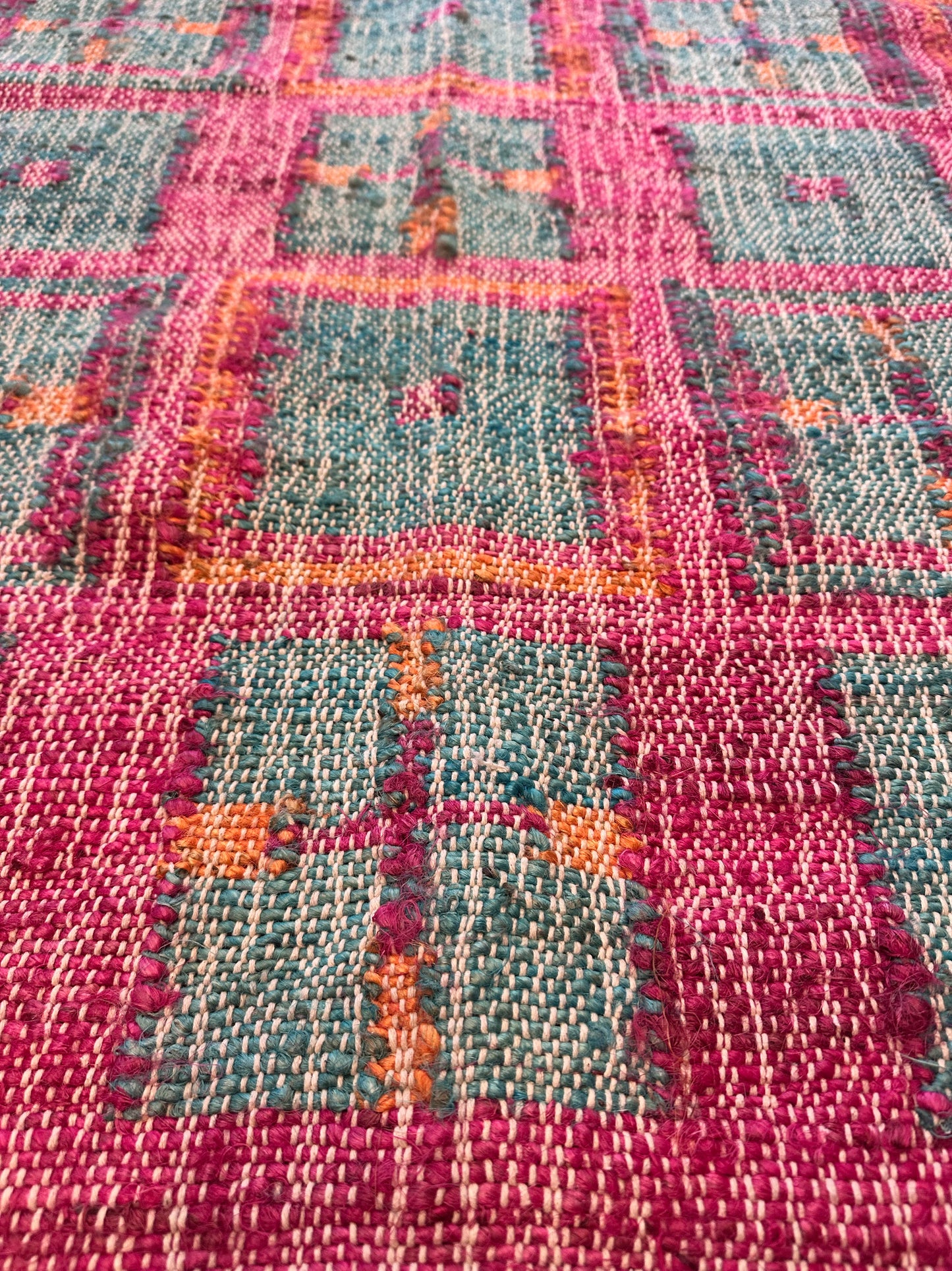 Runner Jute Rug in 'Hot Pink Bric a Brac'