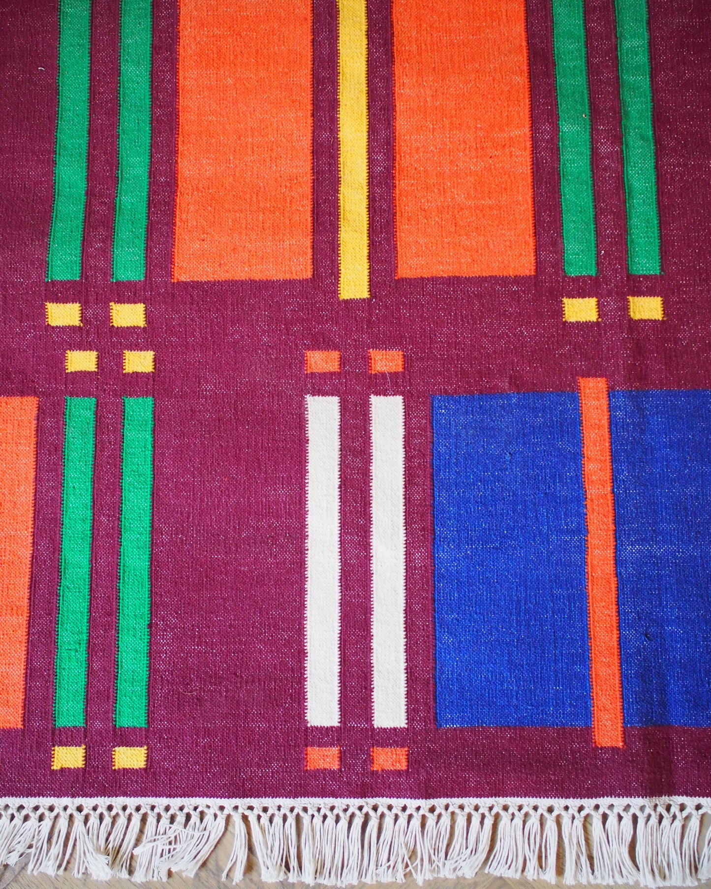 Medium Cotton Rug in 'Moroccan Picnic'
