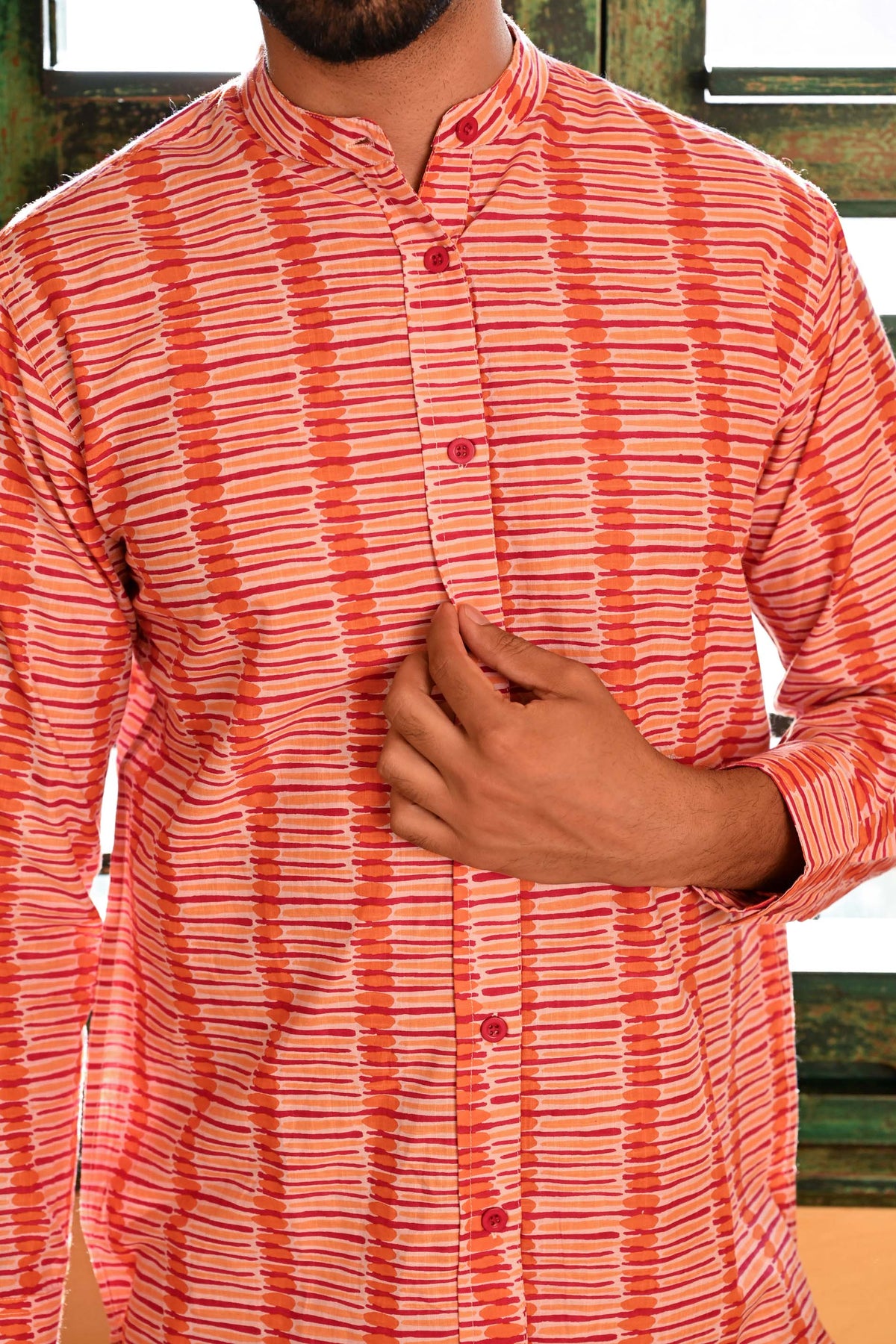 Pyjama Set in 'Crimson Tulip'
