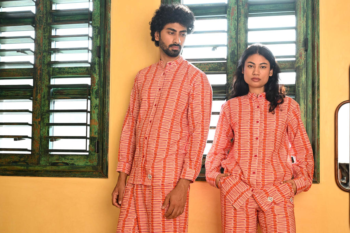 Pyjama Set in 'Crimson Tulip'