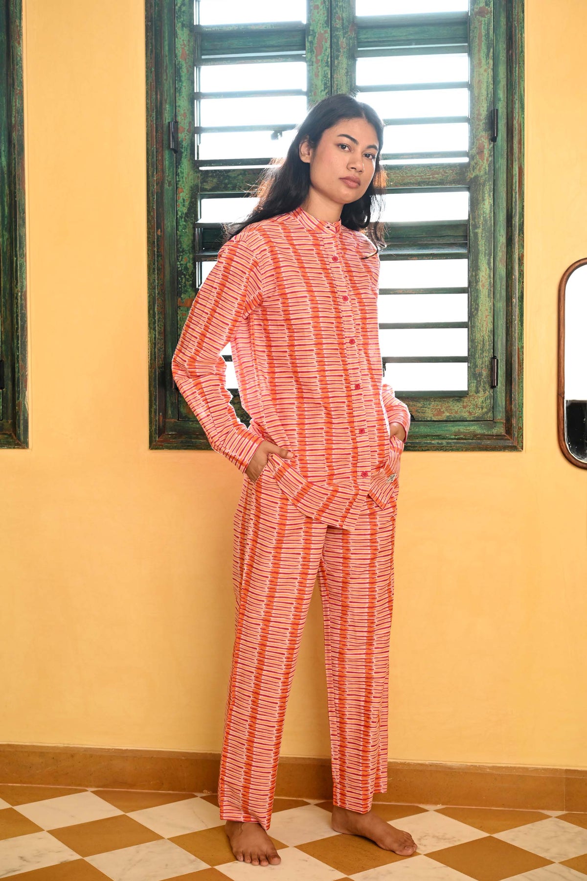Pyjama Set in 'Crimson Tulip'