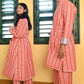 Quilted Housecoat reversible in 'Crimson and Powder Tulip