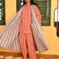 Quilted Housecoat reversible in 'Crimson and Powder Tulip
