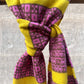 Lambswool Scarf: 'Pink & Yellow Chess Set'