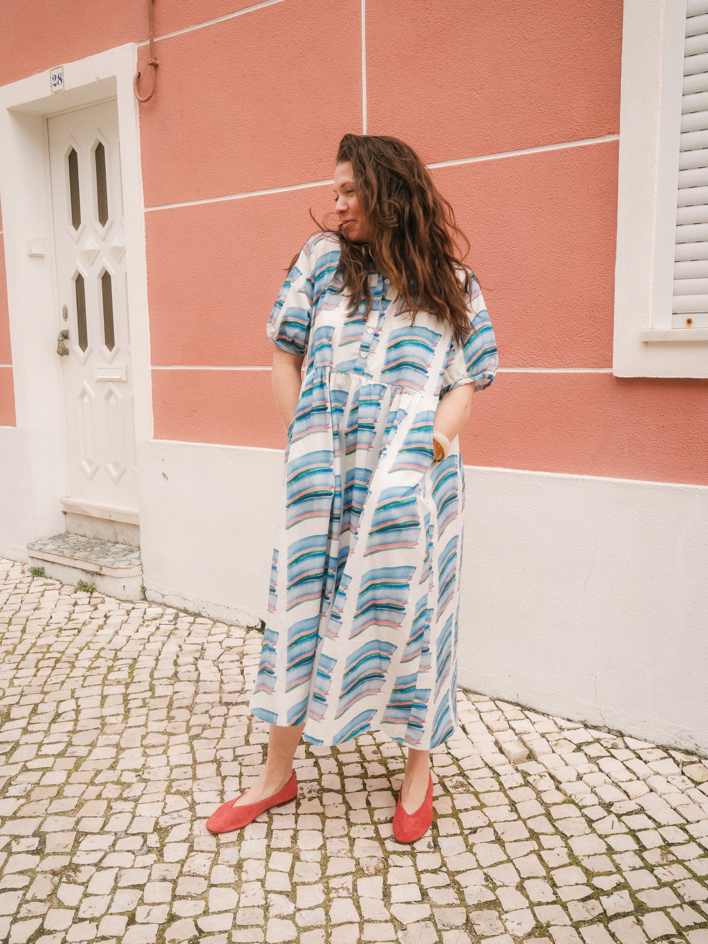 Ammie Dress in 'Slip & Slide on White'