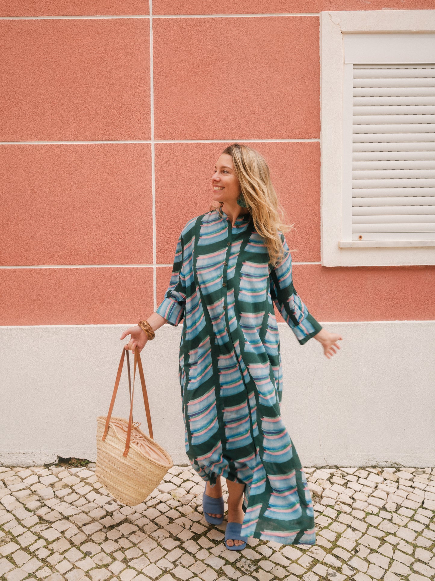 Beachy Gown in 'Slip & Slide on Green'