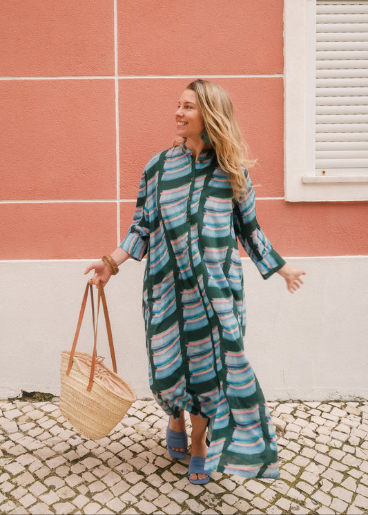 Beachy Gown in 'Slip & Slide on Green'