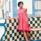 Daphne Dress in 'Hot Pink Bric a Brac'