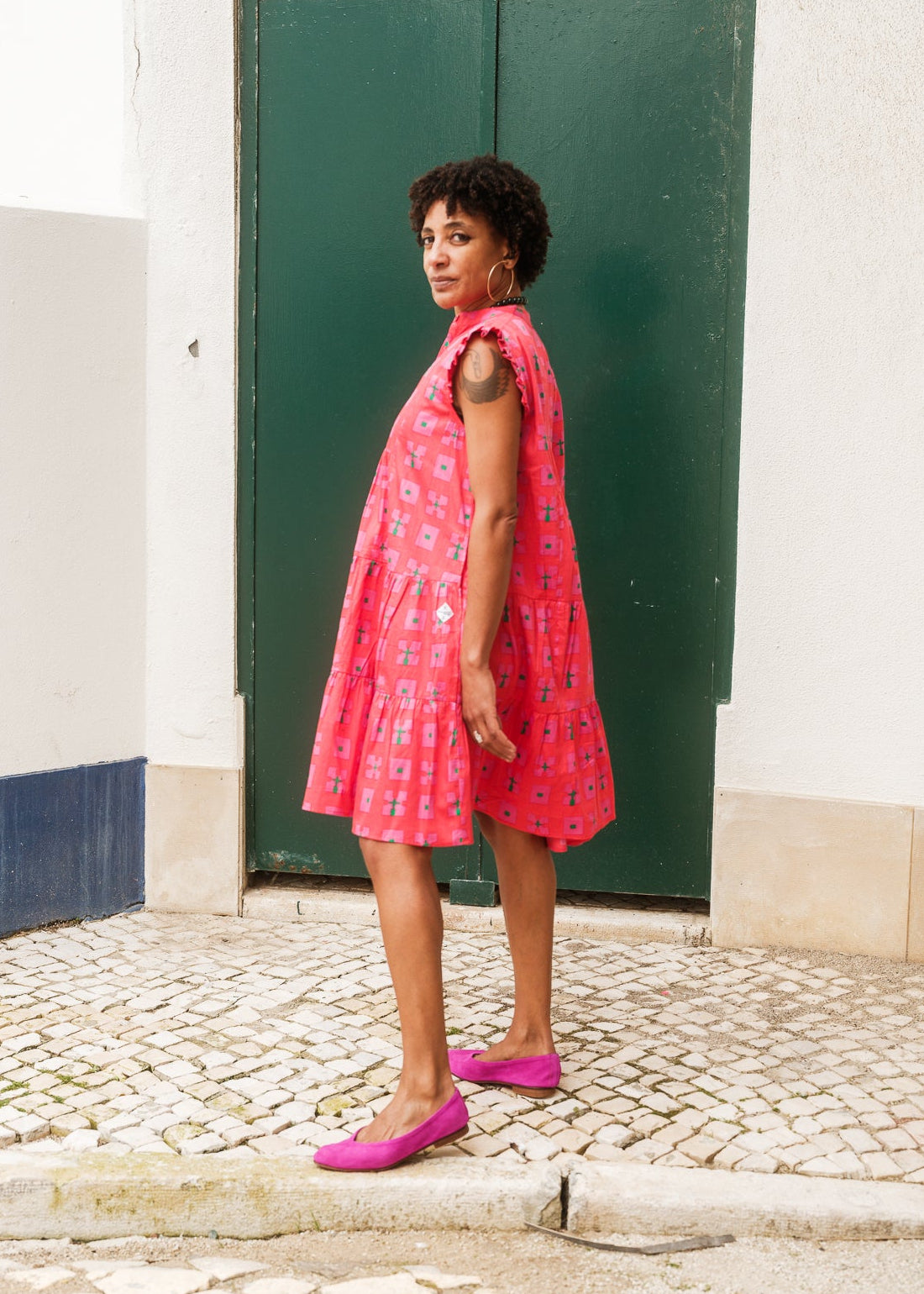 Daphne Dress in 'Hot Pink Bric a Brac'