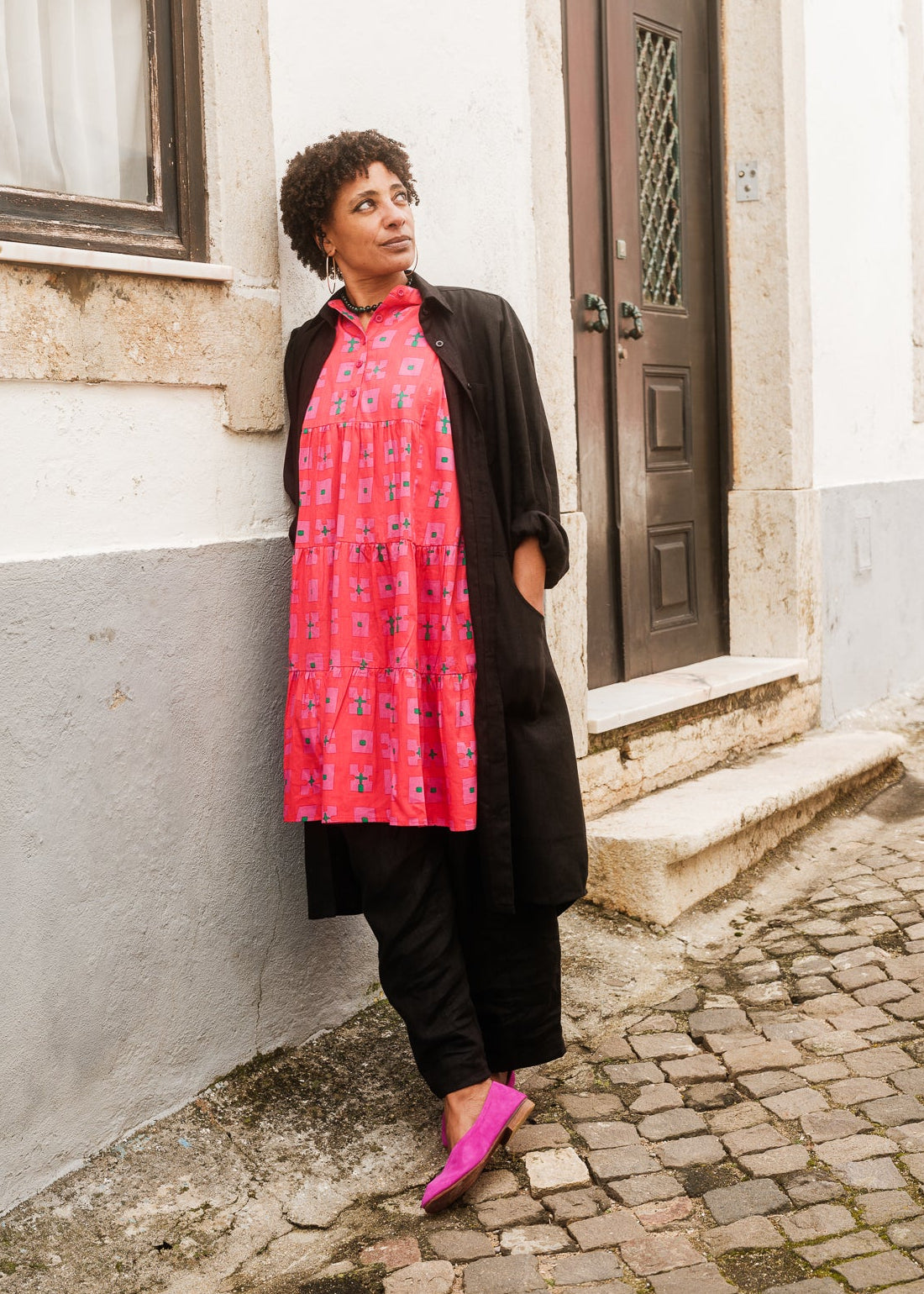 Daphne Dress in 'Hot Pink Bric a Brac'
