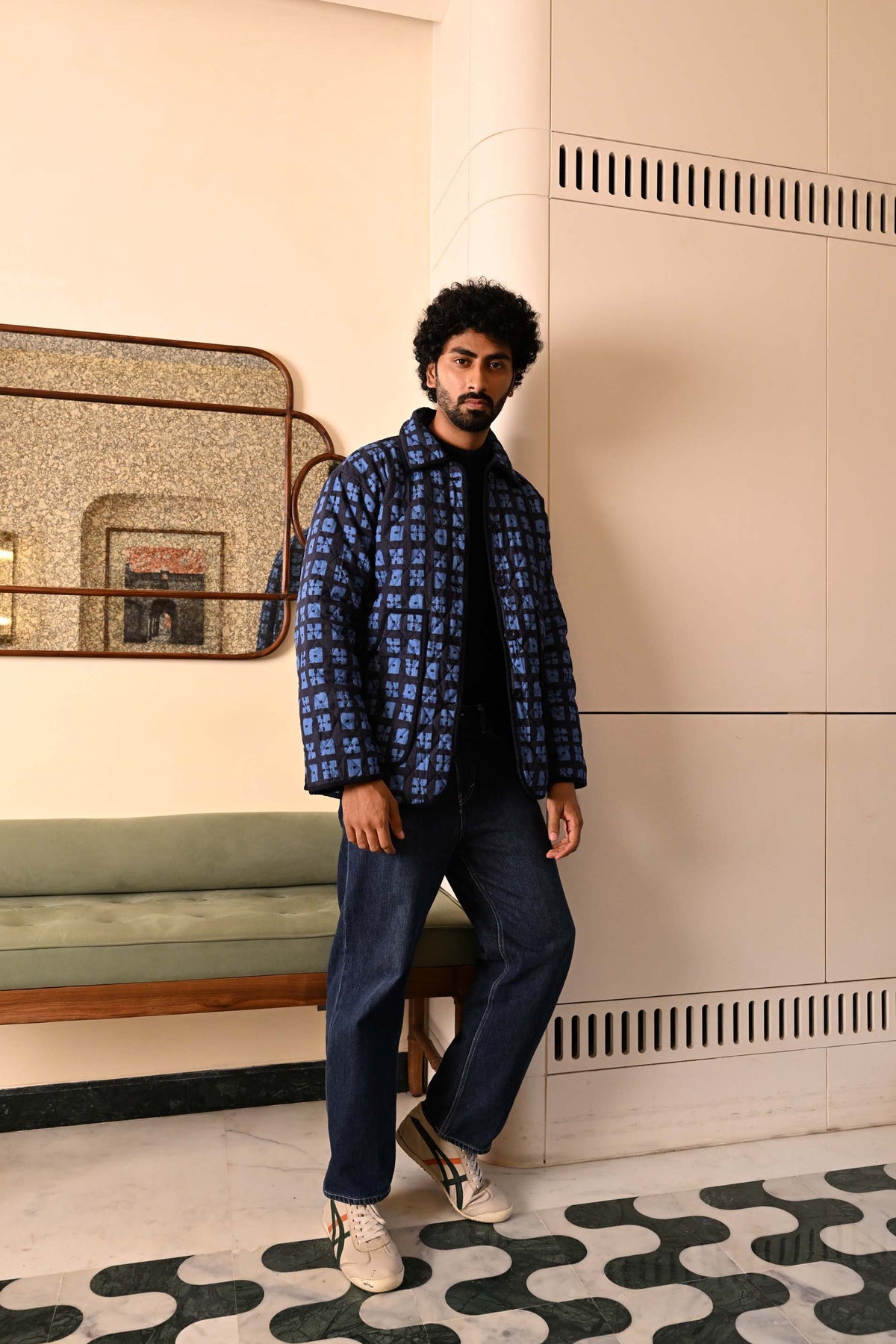 Day Jacket in 'Indigo Chess Set'