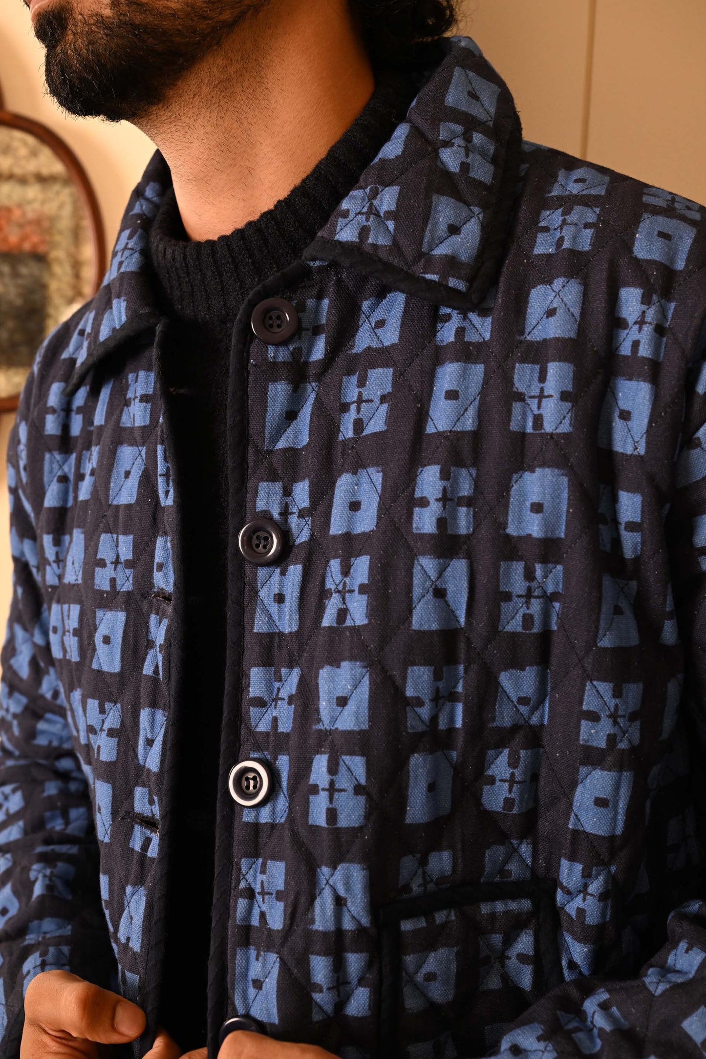 Day Jacket in 'Indigo Chess Set'