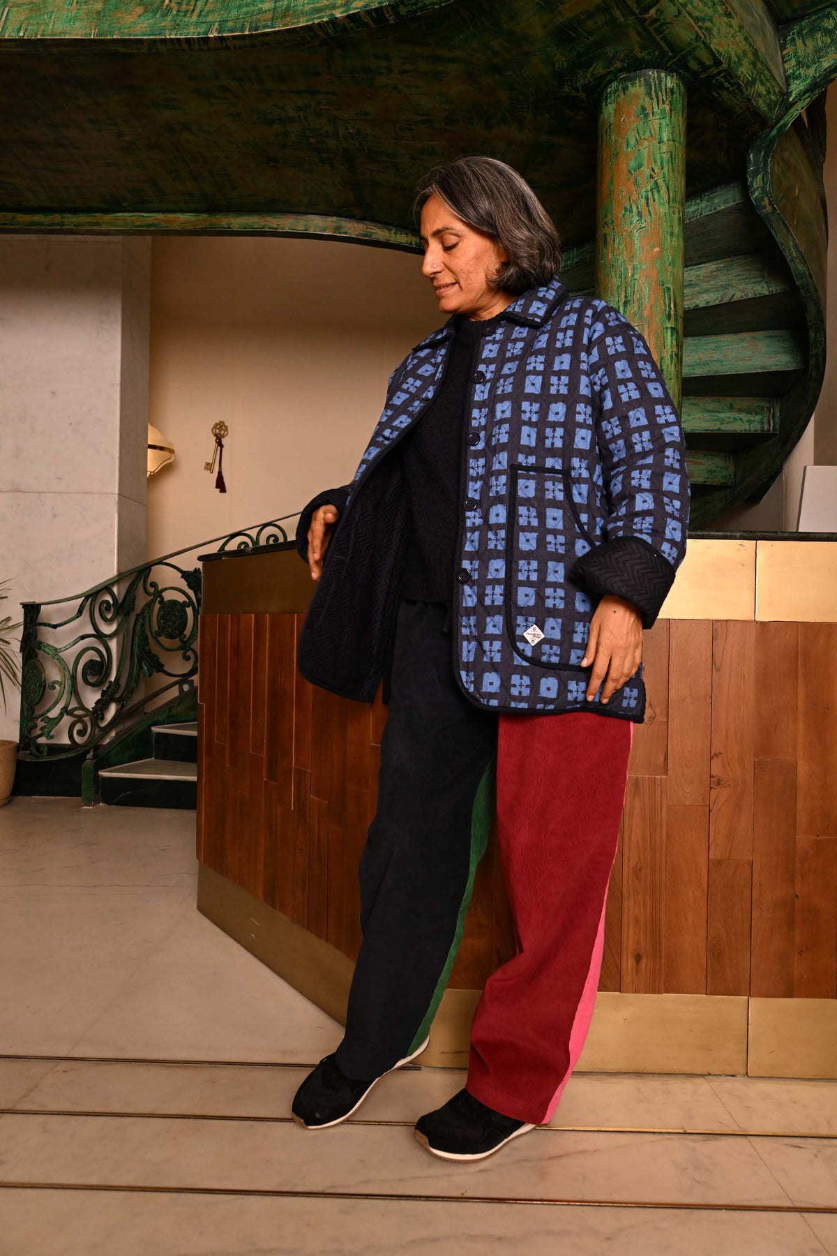 Day Jacket in 'Indigo Chess Set'