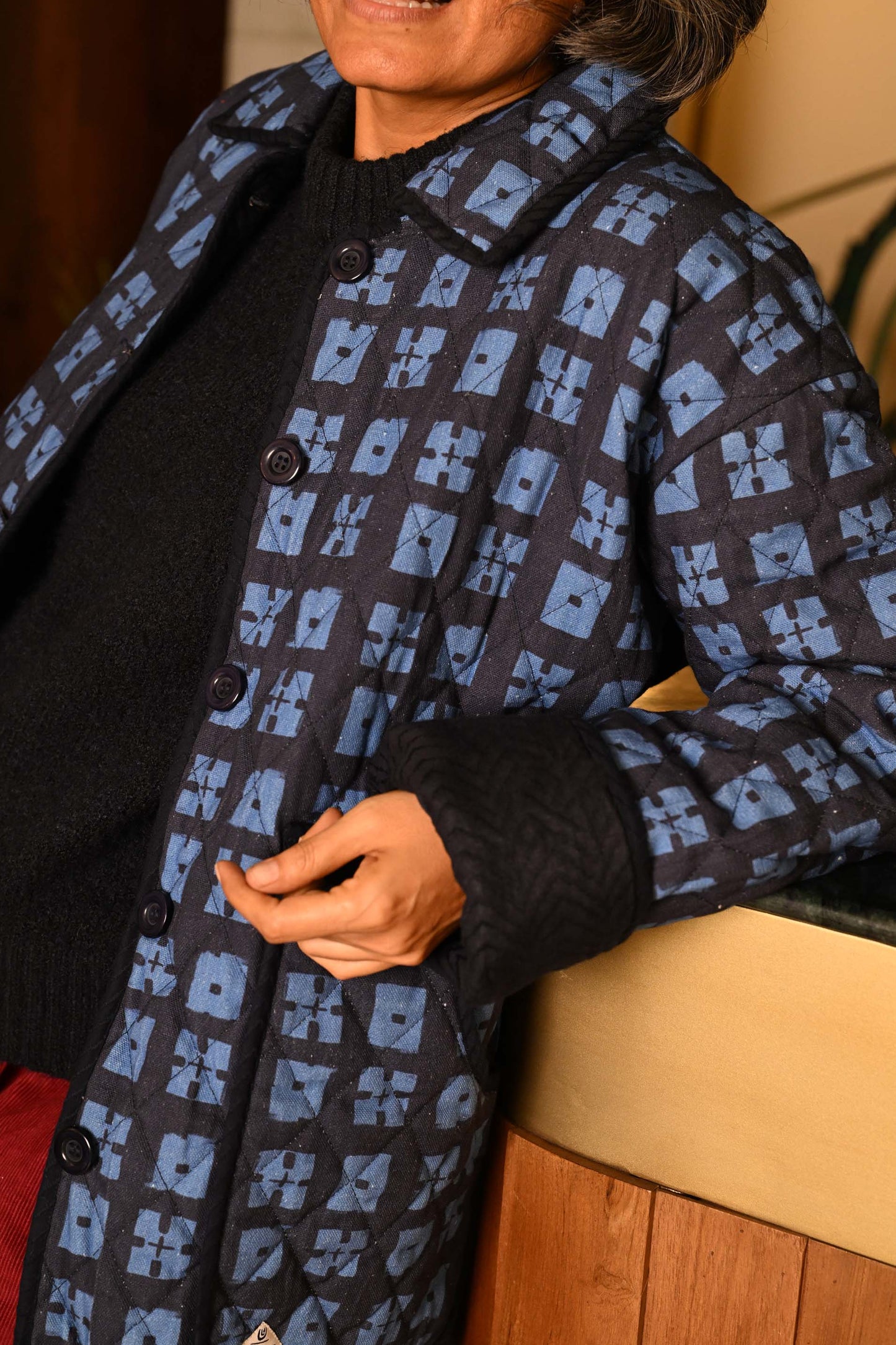 Day Jacket in 'Indigo Chess Set'