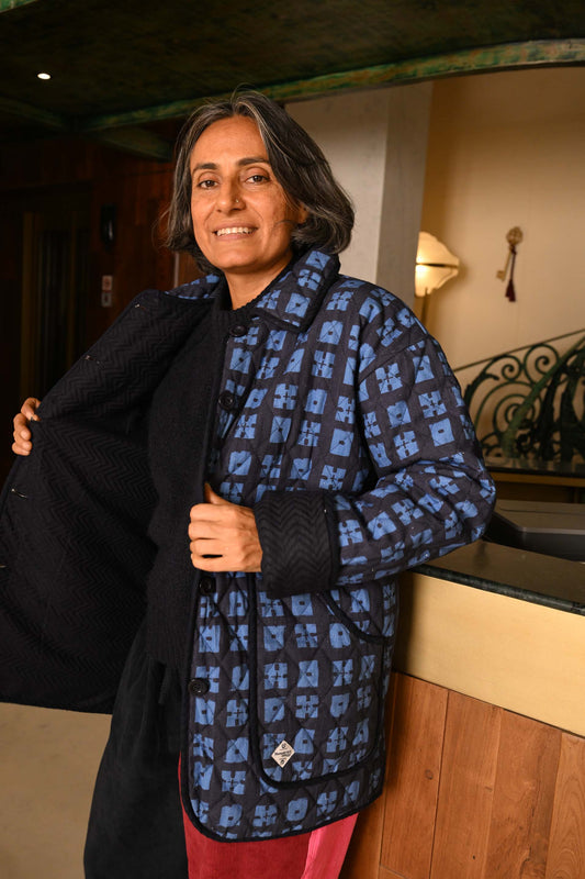 Day Jacket in 'Indigo Chess Set'