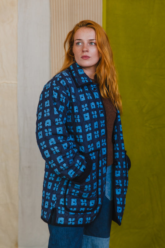 PRE-ORDER: Day Jacket in 'Indigo Chess Set'