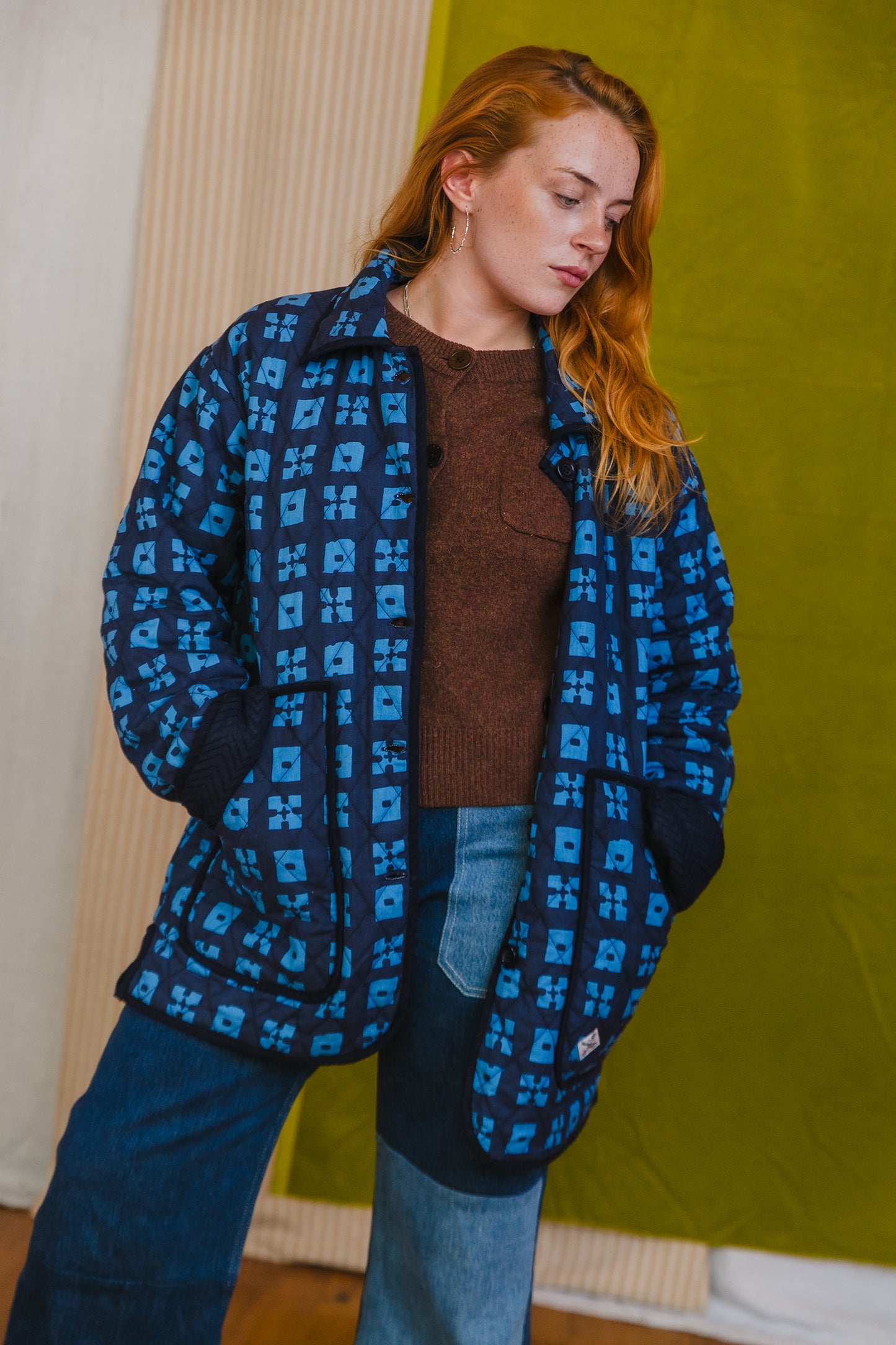 PRE-ORDER: Day Jacket in 'Indigo Chess Set'