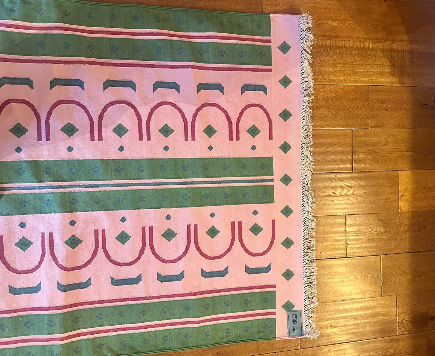 Medium Cotton Rug in 'Pink Shangri La'