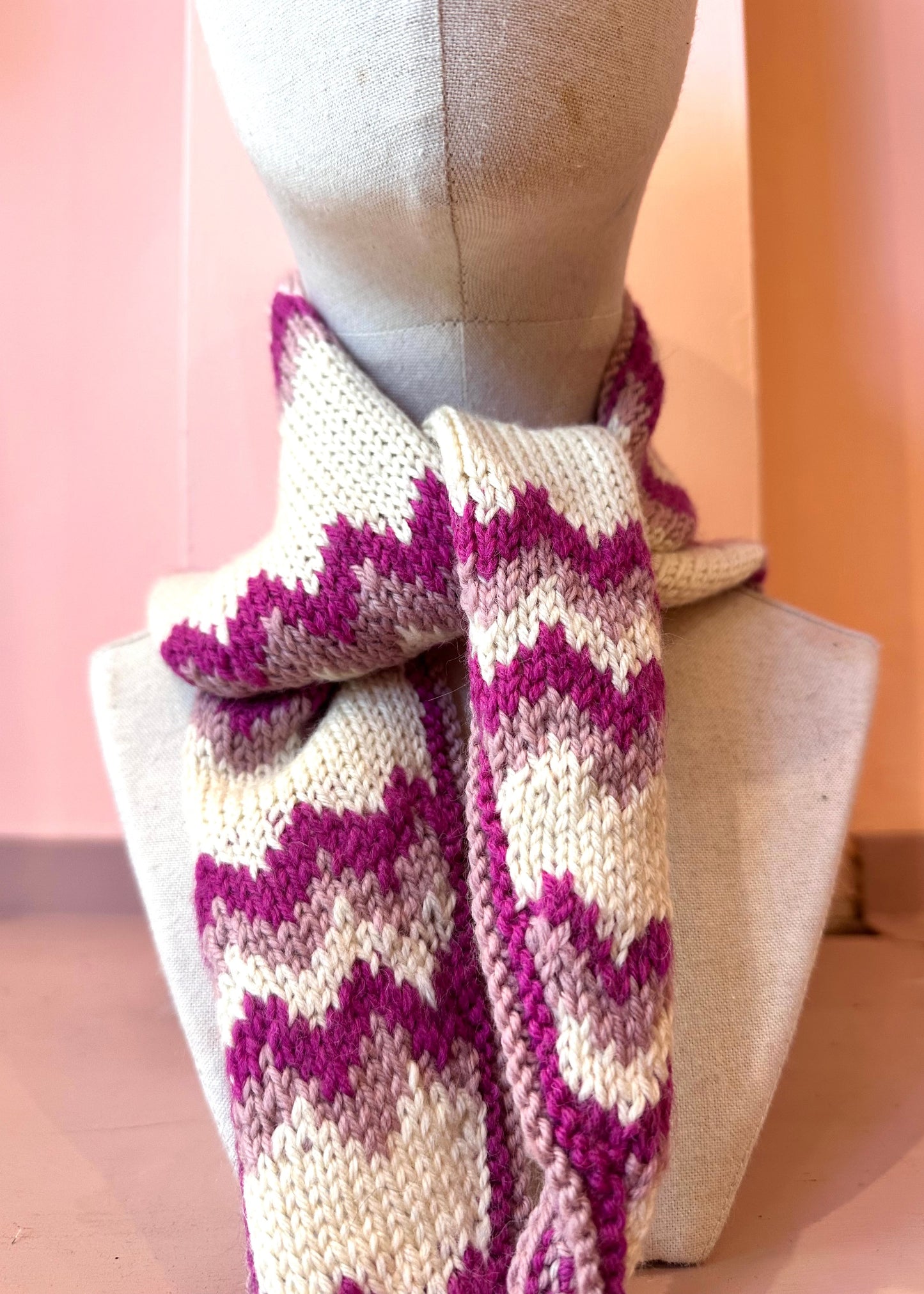 Chunky Triangle Scarf: 'Pink Spark'