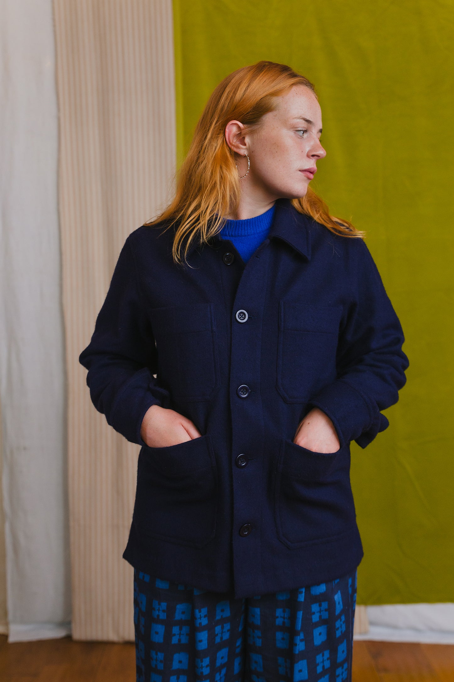 Embroidered Felt Jacket with Firework Design