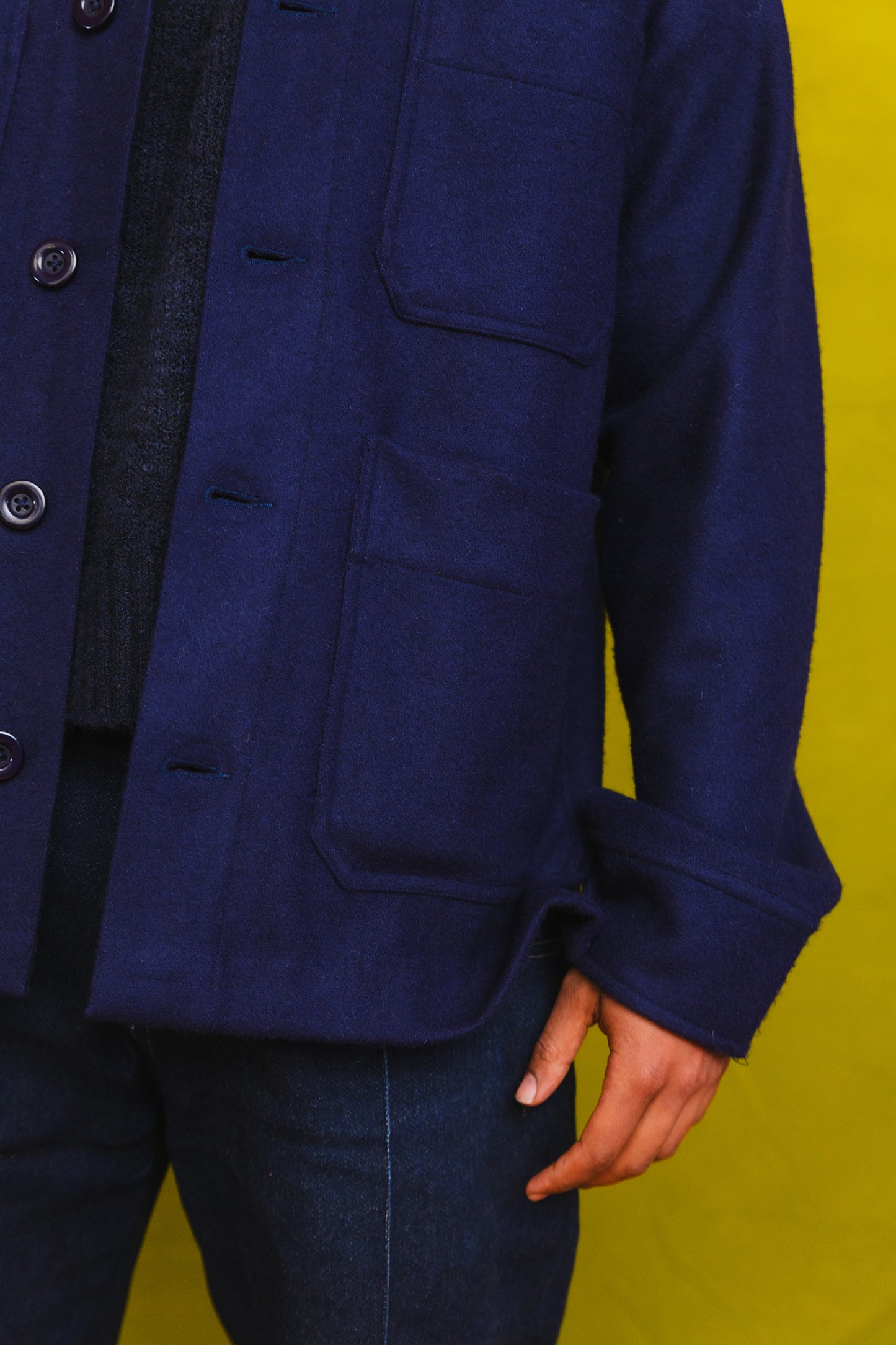 Embroidered Felt Jacket with Firework Design